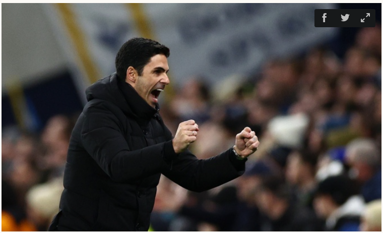Arteta phấn khích với bàn mở tỷ số của Tottenham ngày 15/1